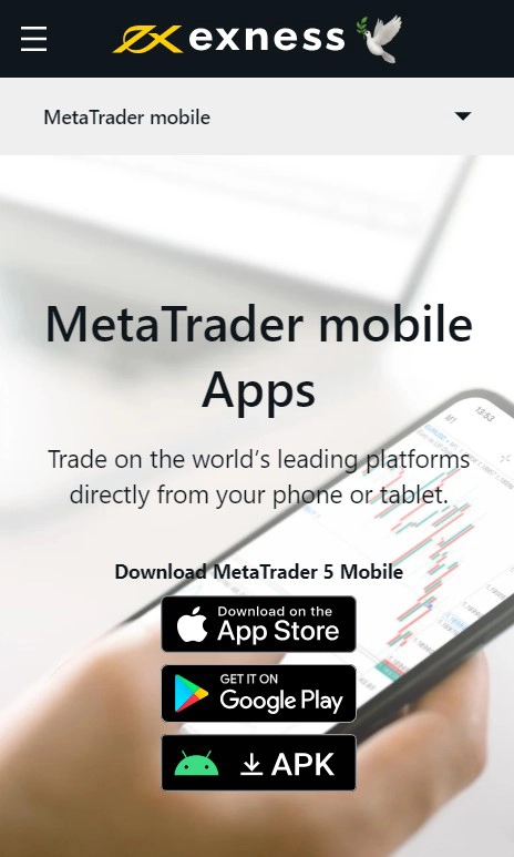 Exness Mobile MetaTrader.