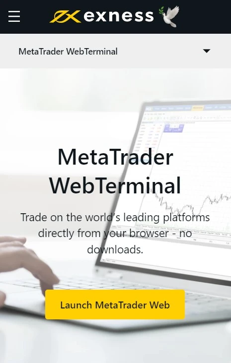 Exness MT Web Terminal.