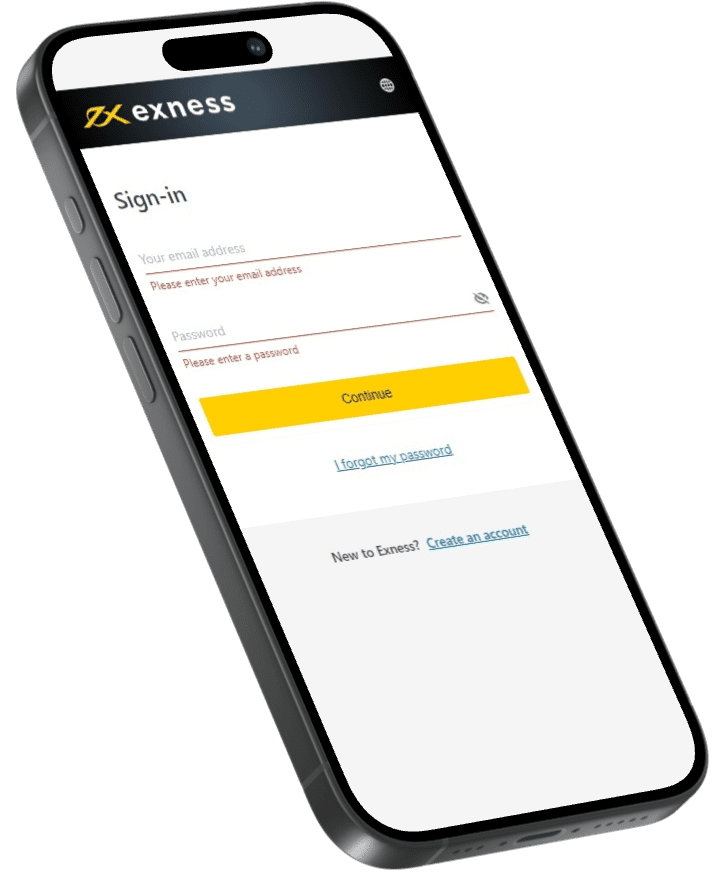 Exness Mobile'da oturum açın